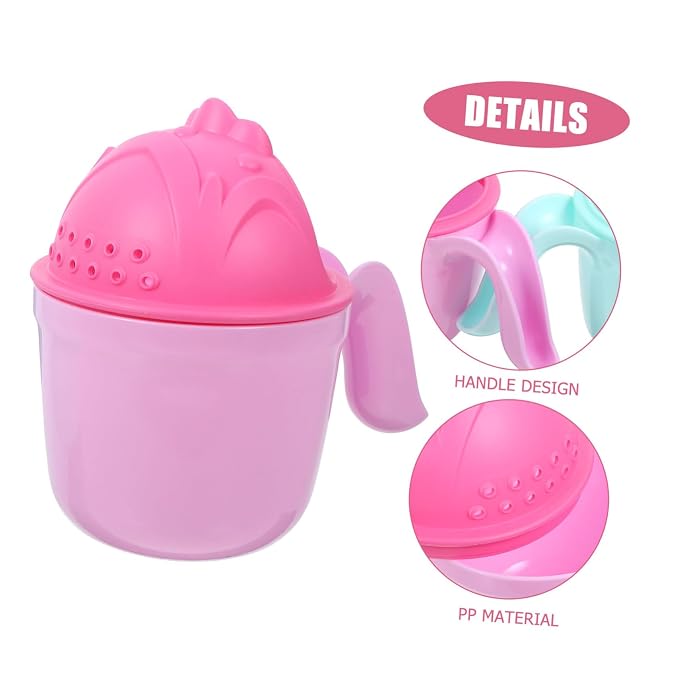 BESPORTBLE 2pcs Baby Bath Rinse Cup Set for Kids Tear-Free Shampoo Rinser for Baby Bathing Soft Lightweight Plastic Shower Cup for Boys and Girls