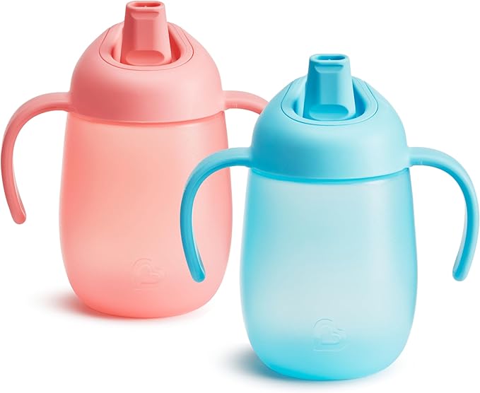 Munchkin Simple Clean Trainer Sippy Cup with Handles, 6+ Months, 7 Ounce, Blue/Pink