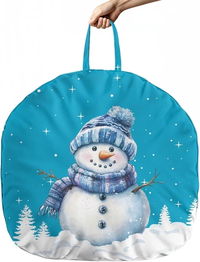 Blue Snowman Nursing Pillow Cover Breastfeeding Pillow Slipcover for Baby Boys & Girls Nursing Pillow Case for Newborn Soft Fabric Fits Snug On Infant Pillow Not Included