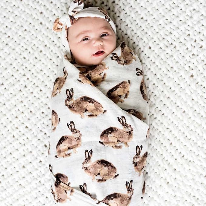 Milkbarn Baby Swaddle Blanket - Soft & Gentle 100% GOTS-Certified Organic Cotton - Nursery Swaddling Blankets for Boys and Girls, Picnic