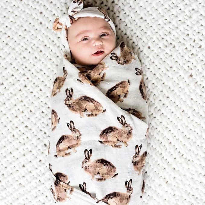 Milkbarn Baby Swaddle Blanket - Soft & Gentle 100% Rayon from Bamboo - Nursery Swaddling Blankets for Boys and Girls, Whale