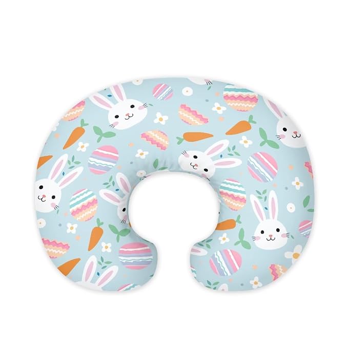 Carrot Rabbit Egg Nursing Pillow Slipcover Sleeve, Breathable & Skin-Friendly Nursing Pillow Cover for Breastfeeding Mom, Pillow Not Included