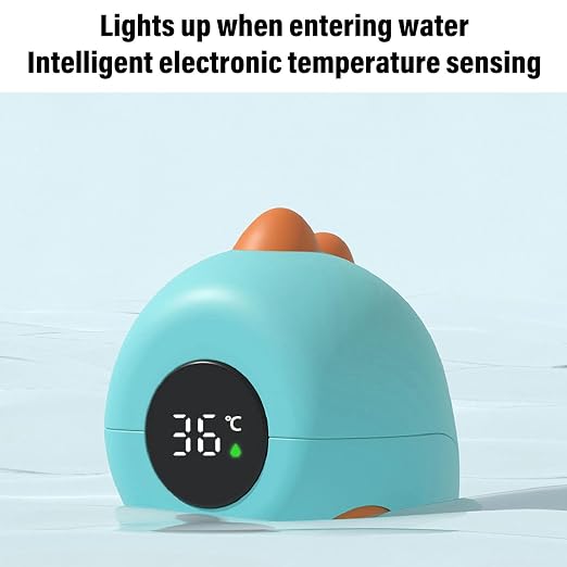 RiToEasysports Baby Bath Thermometer, Real Time Digital Dinosaur Water Temperature Thermometer for Newborn Bath (Blue)