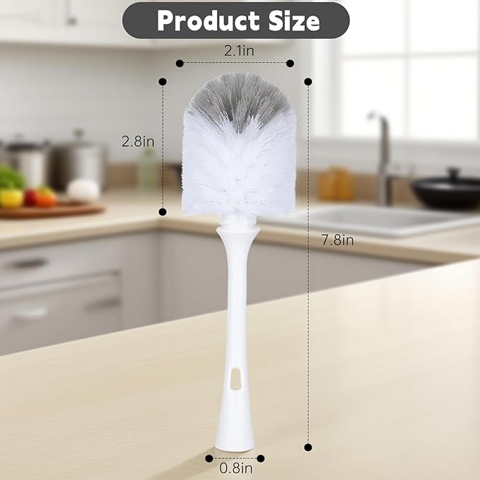 Bottle Brush Replacement Head - Compatible with OXO Bottle Brush. Grayish-White (Pack of 2).