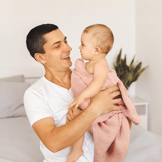 lulumoon Muslin Swaddle Blankets for Baby: Lightweight & Breathable Receiving Blankets for Hospital - Neutral Registry Gift for Newborn 3pack (WhitePinkFlower)