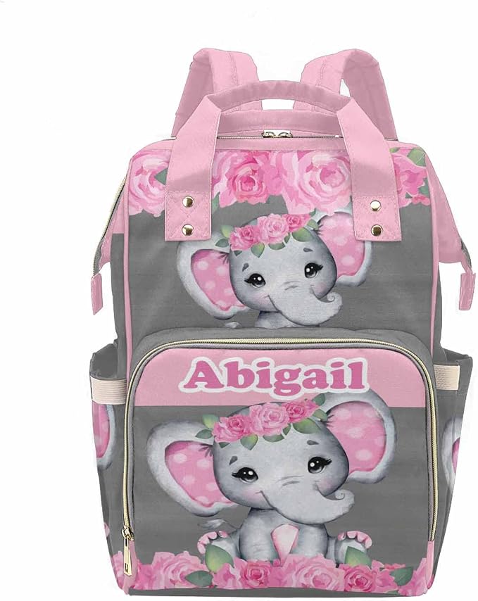 M YESCUSTOM Baby Backpack Diaper Bag Personalized Name Mommy Bag Custom Nursing Baby Bags with Flower Animal Gift for Women Mothers Day