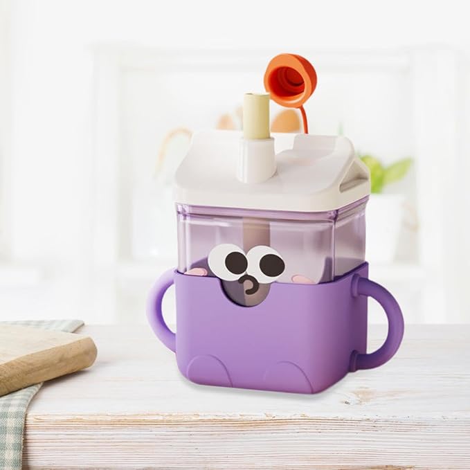 Baby Sippy Cup with Double Handles for Water And Food Grade Use 10 Oz for Boys Girls 12 Months+, Purple