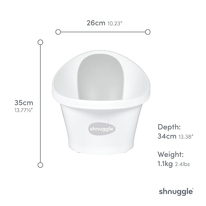 Shnuggle Newborn Baby Bath | Built in Support Bump and Soft Backrest | Suitable from Newborn | Bath Seat Support Includes Plug | Eucalyptus Green