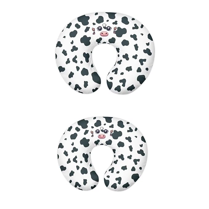 Cute Cow and Cow Stripes Nursing Pillowcase Ultra Soft Comfortable Newborn Nursing Pillow Case Washable and Easy to Clean