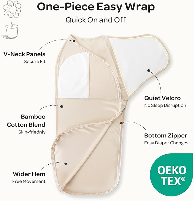Momcozy Swaddles for Newborns, Quiet Fastener Swaddle Suitable for Infant 0-3 Months, New-Parent-Friendly Sleep Sack, Reduce Startle Reflex, Newborn Boys Girls Registry Essentials, 2-Pack, Meadow