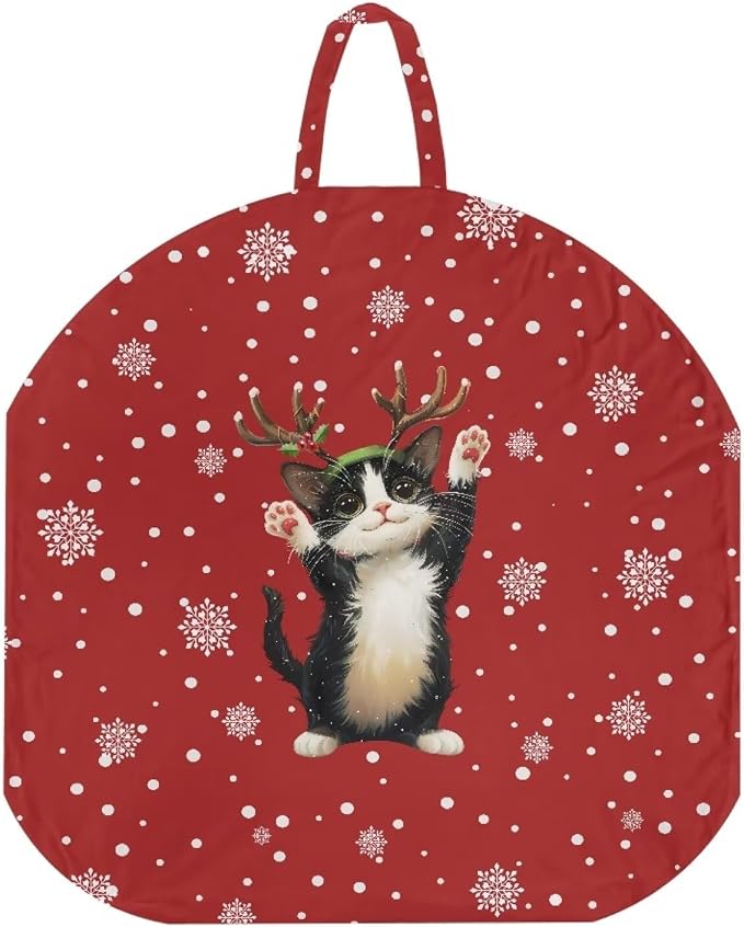 Christmas Cat Boy Girl Gender Neutral Nursing Pillow Cover Baby Breastfeeding Slipcover Infant Newborn Nursery Bottle Pillowcase Feeding Cushion Cover (Pillow NOT Included)
