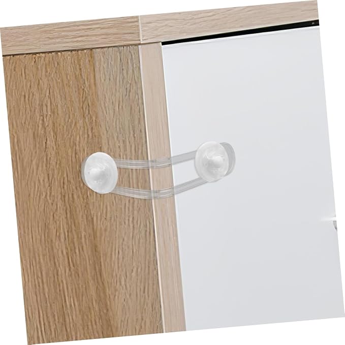 2pcs Boy Girl Safety Lock Transparent Anti-pinch Cabinet Latches for Childproofing Cupboards Drawers and Fridges Easy to Install for Boy Girl and Toddlers