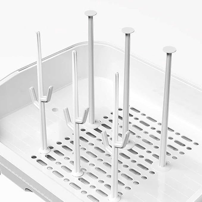 Baby Bottle Drying Rack with Lid Baby Bottle Storage with Removable Drain Tray Space Saving Baby Bottle Rack Dryer Reusable Bottle Rack Holder for Baby (D, 40 * 29 * 27CM)