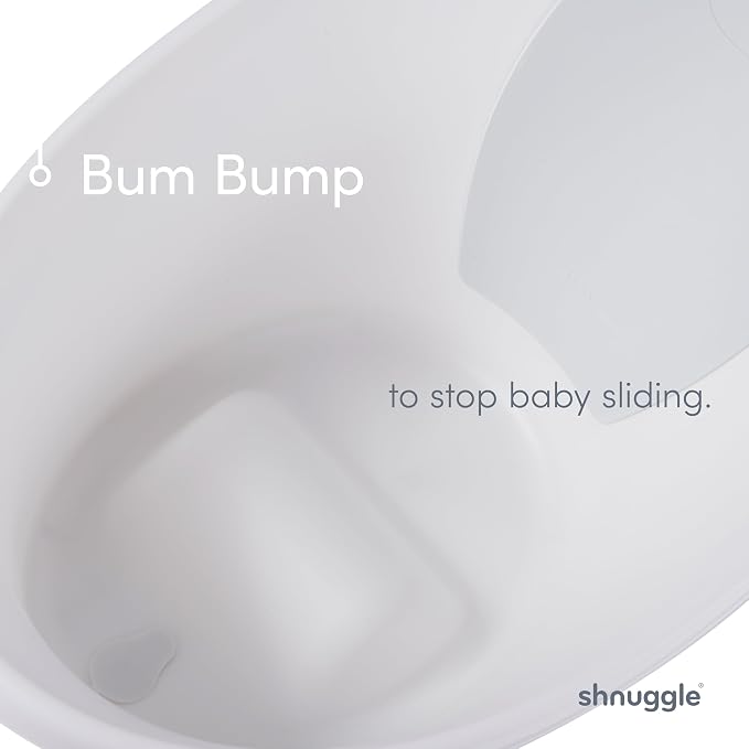 Shnuggle Newborn Baby Bath | Built in Support Bump and Soft Backrest | Suitable from Newborn | Bath Seat Support Includes Plug | Taupe