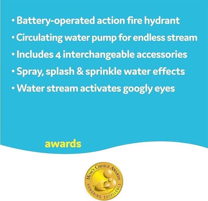 Yookidoo Baby Bath Toddler Toys (Ages 3+) - Ready Freddy Spray ?˜N??Sprinkle Fire Hydrant Bathtime Toy - Includes Hose, Spray Nozzle, Wheel, & Water Gauge - Attach to Any Bath Tub or Shower - Mold Free