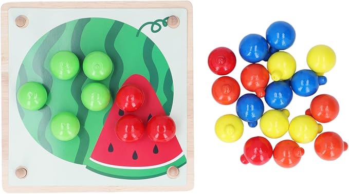 DAREBUDA Colorful Button Art Toy, Mosaic Pegboard Mushroom Nail Puzzle for Kids, Educational Color Matching Activity Board with Smooth Edges for Toddlers and Preschoolers