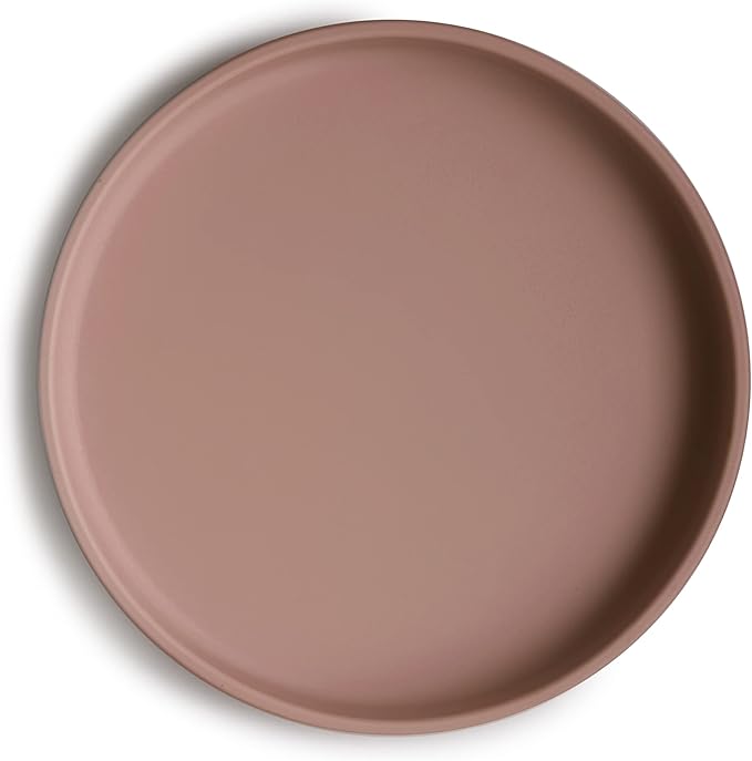 mushie Classic Silicone Suction Plate | BPA-Free Non-Slip Design (Cloudy Mauve)