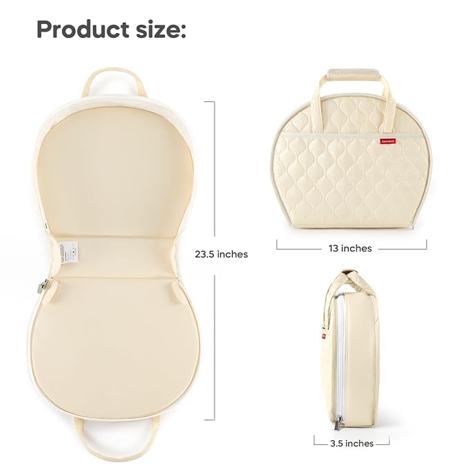 Portable Waterproof Leather Diaper Changing Pad Compact for Travel Diaper Bag, Easy Clean, Newborn Baby, Beige