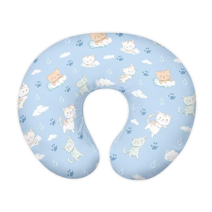 Cloudy Cat Nursing Pillowcase with Concealed Zip Washable Soft and Gentle on Baby's Skin Suitable for Breastfeeding and Bottle Feeding Easy to Clean（Pillowcase Only）