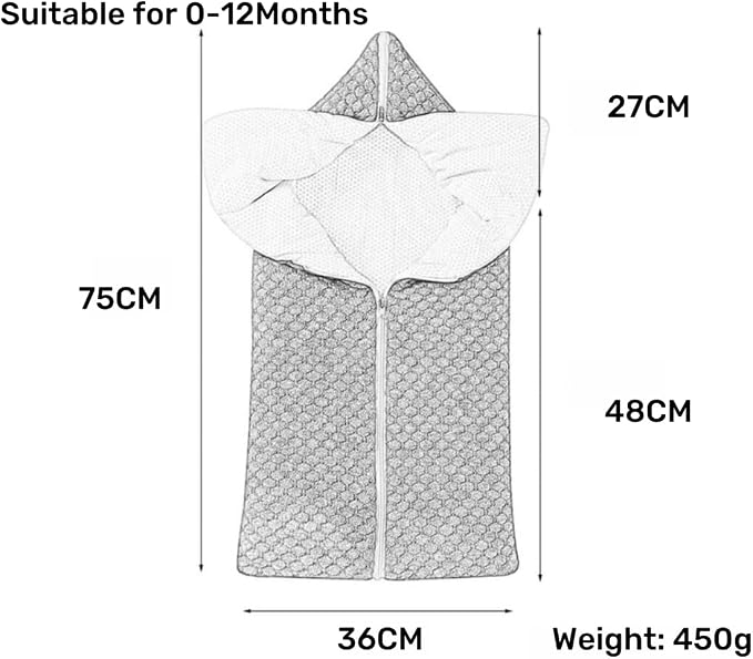 Baby Swaddle Sleep Sack Infant Knit Receiving Blanket Newborn Winter Warm Essentials 0-12Months Beige