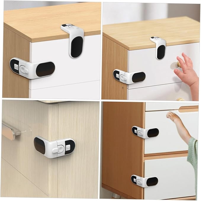 Hemoton 16pcs Boy Girl for Drawers Refrigerators Pinch Design Easy One-key Material Proofing Lock for Cabinets and Furniture