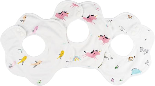 Tiny Twinkle Roundabout Drool Bibs 3 Pack - 360 Rotating Water Resistant and Absorbent Teething Baby Bibs