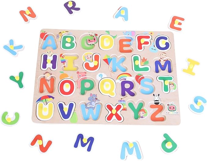 Toyland® Cocomelon Wooden Jigsaw Puzzles with Pegboard - Learning Puzzles for Kids - Toys for Toddlers - Age 18 m +