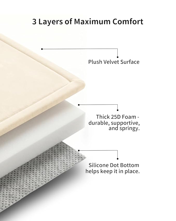 Goyuu Ultra Soft 1.3" Thick Baby Play Mat for Floor, 59x71 Playpen Mat Elasti-Foam Padded Crawling Mat for Babies, Toddlers, Infant, Kids, Non-Slip Backing Safe for Tummy Time, Beige