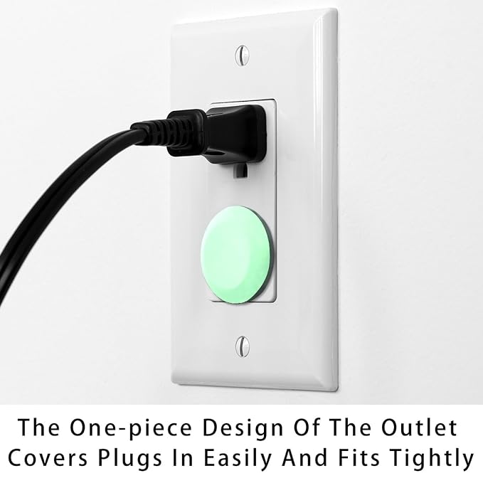 Pure Avocado Green Pattern Outlet Covers Baby Proofing Child Proof Plug Covers for Electrical Outlets Easy Install Outlet Plug Covers