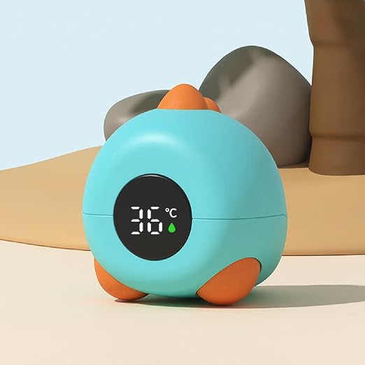 Digital Dinosaur Baby Bath Thermometer With Cartoon Design For Bathing Newborns, Lightweight And Portable (Blue)