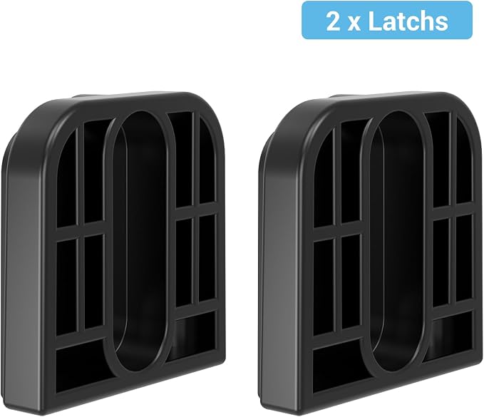 HAMOPY Auto-Lock Retractable Baby Gate Replacement Parts, Original Hardware Set (Including 2 x Latches + 2 x Brackets + 1 x Floor Hook + 1 Set of Screws) Only Fit 55“&71” Auto-Lock Baby Gate(Black)