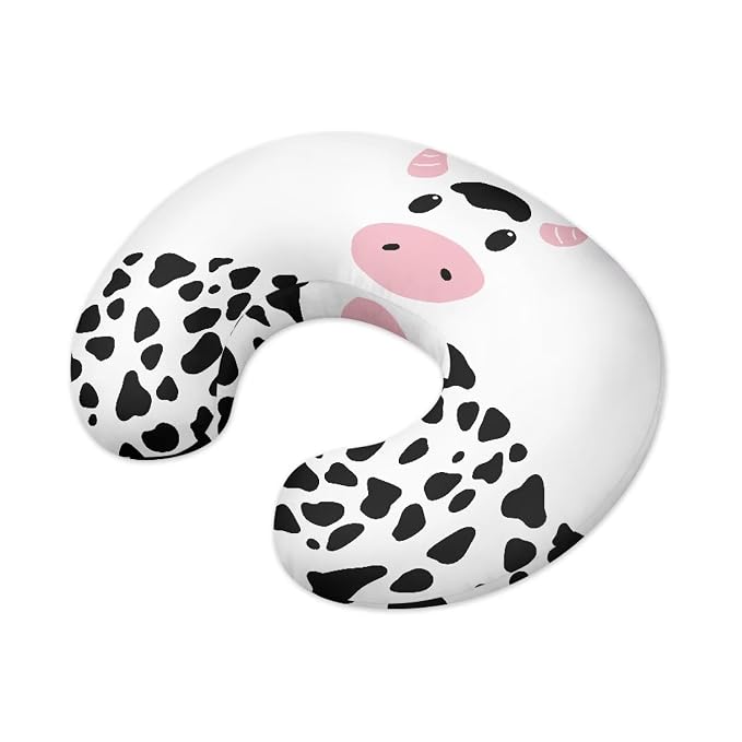 Cute Cow Baby Nursing Pillow Case with Hidden Zipper Washable Skin-Friendly Bottle and Breastfeeding Pillow Cover for Boys and Girls