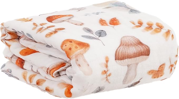 Muslin Swaddle Blankets 6-Layer Cotton Baby Blankets for Boys & Girls 43"X43"Inches Receiving Blankets,Soft Skin-Friendly Baby Crib Blanket(Autumn Forest)