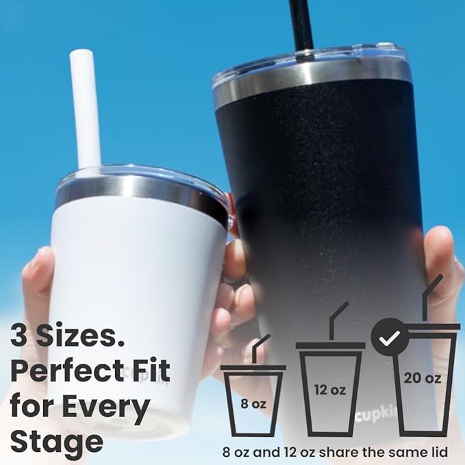 CUPKIN Stainless Steel Insulated Tumbler with Lid and Straw, 20 oz Stainless Steel Cups, Set of 2 Travel Coffee Mug for Adults, Iced Coffee Cup with Lid, Tumbler for Travel (Aqua + Periwinkle)