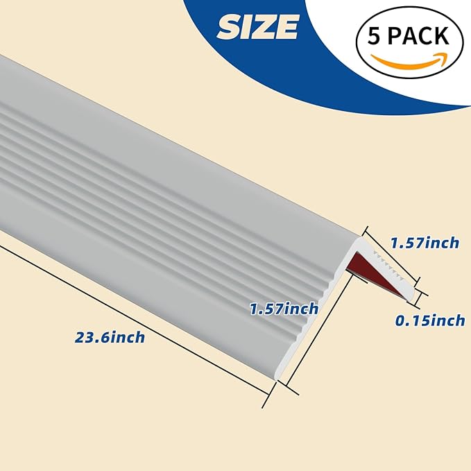 TONGMO 5 Pack Wall Corner Protectors, 23.6" L x 1.57" W x 0.15" TH Self Adhesive Corner Guard, PVC Wall Edge Protector with Strong Adhesive for Sharp Edge Protection & Cover Damaged Corners