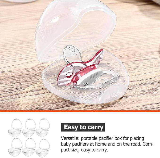 EXCEART Portable Pacifier Box Storage Case Silicone Compact Baby Toy Organizer for Travel Diaper Bag Stroller