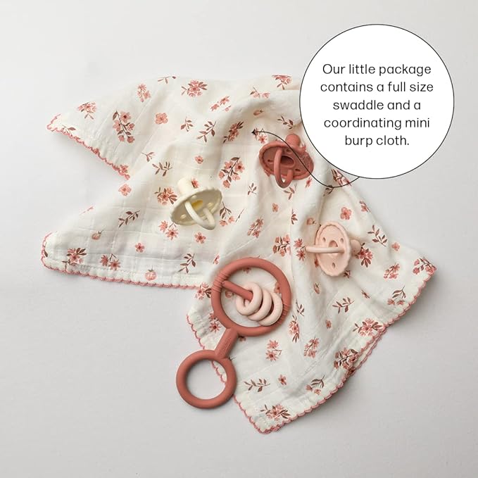 Ladore Baby Gifts Swaddle Blanket & Cloth Set (Florel/Girls)