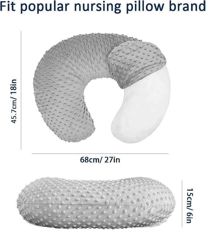 Minky Nursing Pillow Cover Breast Feeding Pillow Cover Slipcover U Shape for Baby Boy Girl,Cover Only(Navyblue)