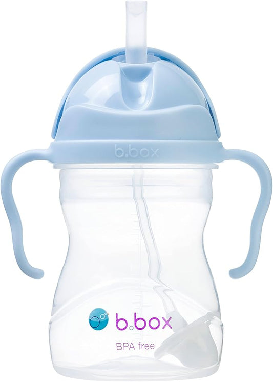 b.box Sippy Cup with Fliptop Straw, Drink from any Angle | Weighted Straw, Spill Proof, Leak Proof & Easy Grip | BPA Free, Dishwasher safe | For Babies 6m+ to Toddlers (Bubblegum, 8 oz)