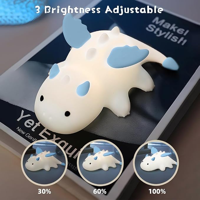 S NMT Novelty Silicone Nailoong Night Light RGB Color Changing Sleeping Lamp, Timing 30Min 3 Level Brightness Dimming Beside Lamp for Baby Gifts Room Decor