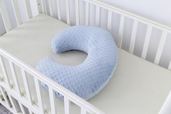 Dots Nursing Pillow Cover, Case Plush Breathable Breastfeeding Pillow Slipcover Fits Nursing Pillow, Super Soft Snug Positioners for Baby Boy Baby Girl (Cloud Blue)