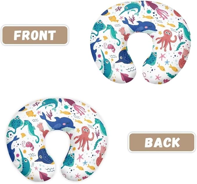 Nursing Pillow Cover for Baby Girl, Nursing Essentials for Bottle and Breastfeeding, Nursing Pillows Covers, Marine Animals