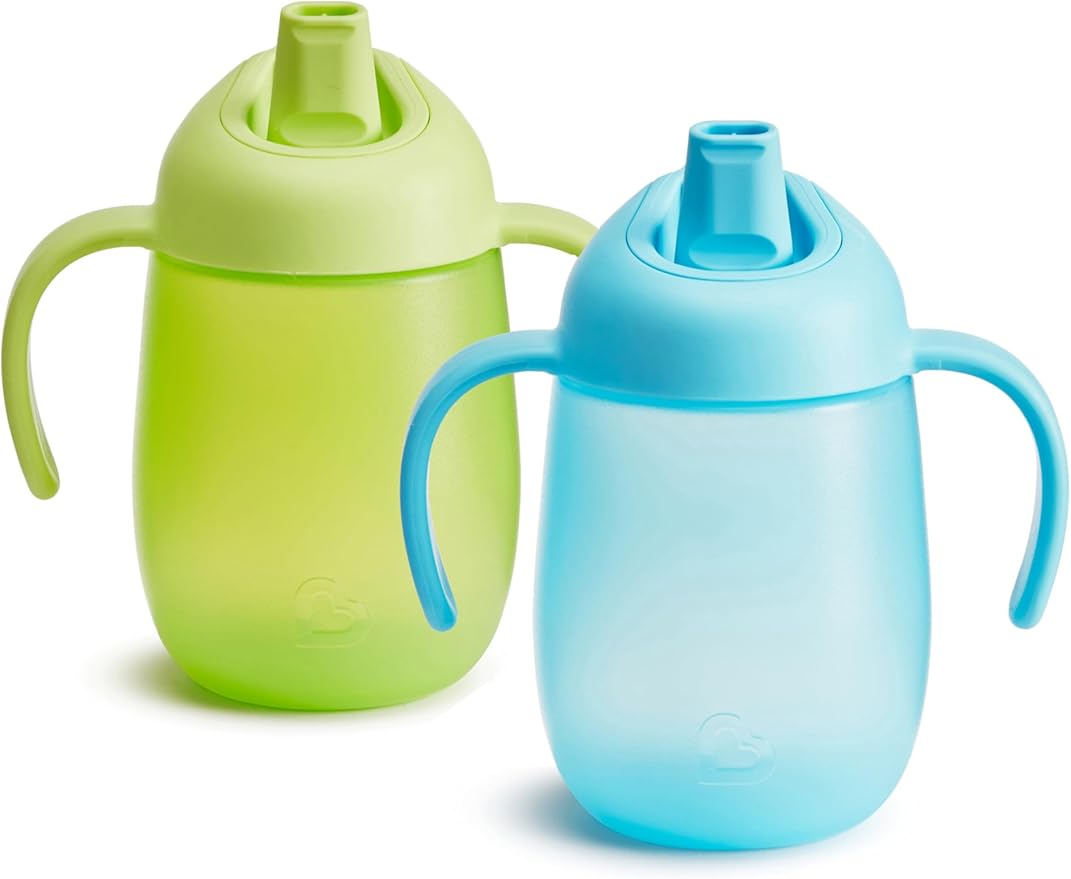 Munchkin Simple Clean Trainer Sippy Cup with Handles, 6+ Months, 7 Ounce, Blue/Green