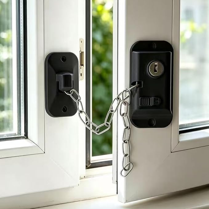 4 Pack Child Proof Door Locks, Adjustable Refrigerator Lock with Keys, Cat Door Latch 3M Adhesive Safety Locks for Baby, Dementia & Pets, No Tools Needed (Black, 4 Pack)