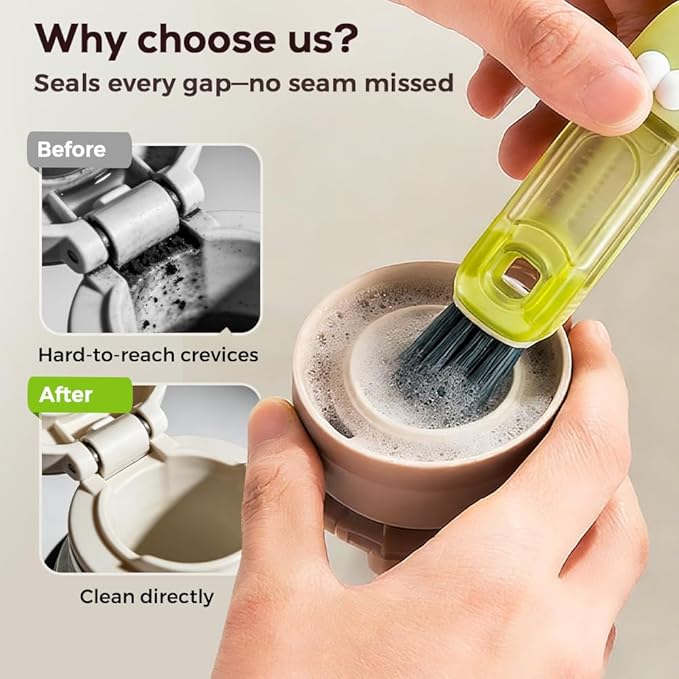 3 in 1 Cup Lid Cleaning Brush, 2026 New Multifunctional Bottle Brush Cleaner, Bottle and Straw Brush Cleaning Set, Crevice Cleaning Brush Tools for Gap Tight Spaces, Home Kitchen Gadgets (2PC B)