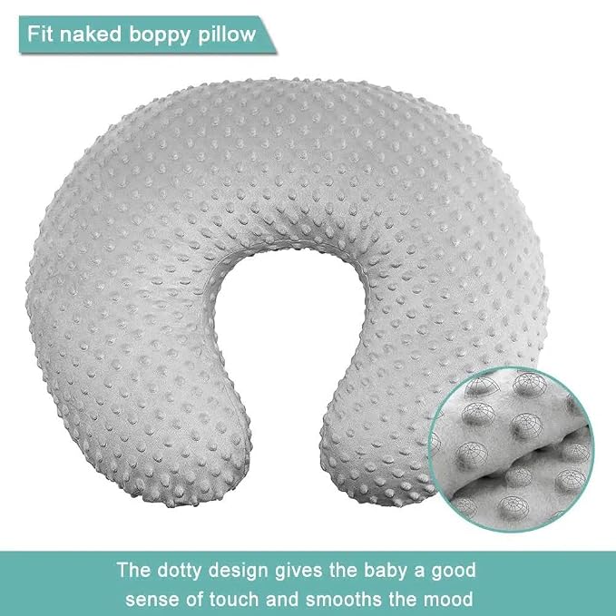 Minky Nursing Pillow Covers Ultra Soft Slipcovers for Breastfeeding for Baby Girls Boys, Feeding Pillow Cover Fits Standard Infant Support Pillows Positioners Nursing Pillow Case