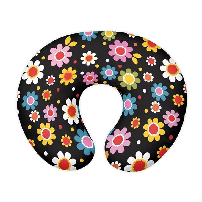 Durable Nursing Pillow Case for Baby Boy Girl，Removable Soft Breastfeeding Pillow Slipcover,Cute Color Hippie Florals (Cover Only)