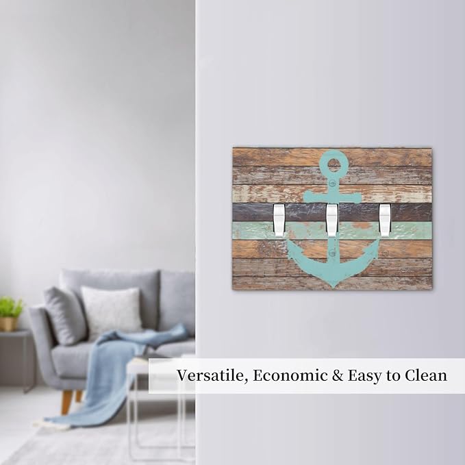 Timeworn Marine Weathered Wood Rustic Nautical Anchor Decorative Switch Plates 3 Gang Wall Plate Triple Toggle Light Switch Cover Faceplate Electrical Wall Panels for Farmhouse Home Decor