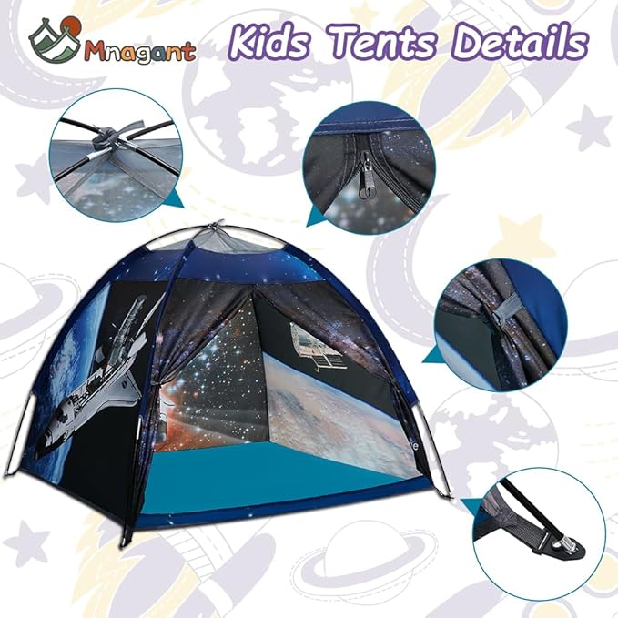 Mnagant Play Tent for Boys and Girls- Space Shuttle Atlantis with Hubble Dome Tent for Kids Gift- ToddlerPop Up Tent Playhouse for Indoor Imaginative and Physical Play- 47" x 47" x 43 "