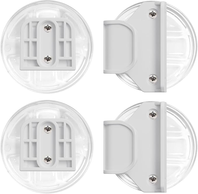 HAMOPY Auto-Lock Retractable Baby Gate Replacement Free-Punch Parts, Original Hardware Set (Including 2 x Latches + 2 x Brackets) Only Fit 55“&71” Auto-Lock Baby Gate(White)